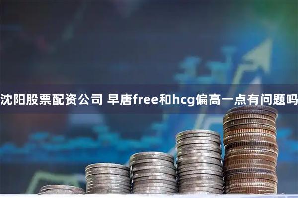 沈阳股票配资公司 早唐free和hcg偏高一点有问题吗